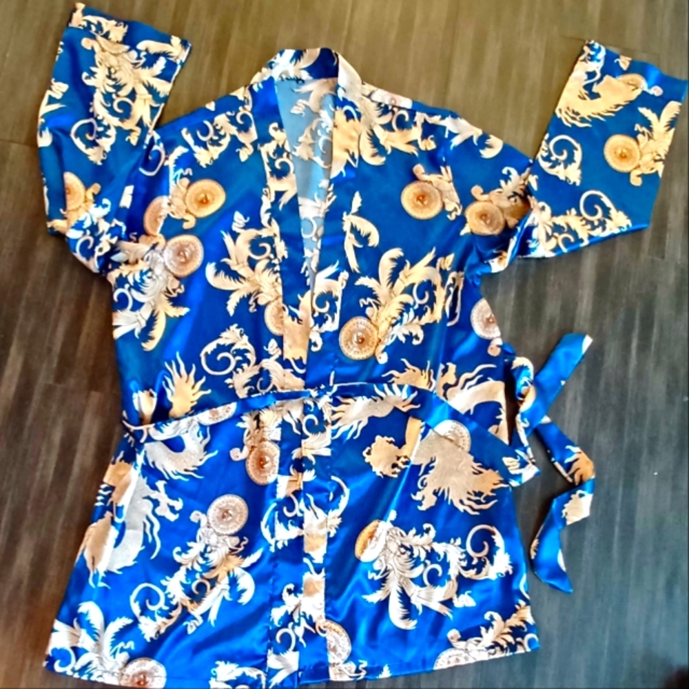 Floral Silky Robe- womans - one size